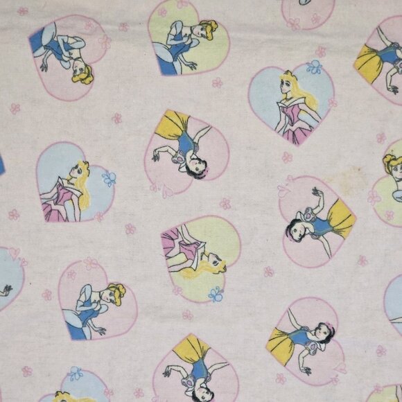 Disney Princesses Pink Baby Girl‎ Receiving Blanket Flannel Hearts 28x27" - Picture 1 of 7